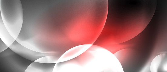 Shiny neon color light with circles abstract background