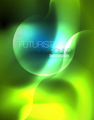 Neon glowing wave lines, blue hi-tech futuristic abstract background template