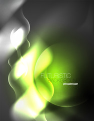 Shiny metallic neon waves vector design