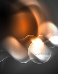 Shiny metallic neon waves vector design
