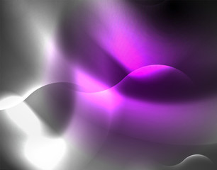 Shiny metallic neon waves vector design