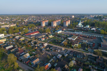 Polotsk, Belarus. Cityscape on April Day (aerial photography)