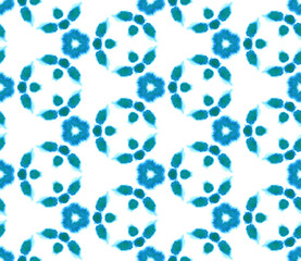 Blue Geometric Watercolor. Seamless Pattern.Surface Ornament.