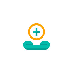 Hospital call center icon design. phone with plus symbol. medical healthcare vector illustration