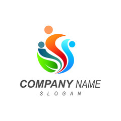 human logo,  community logo with several people+ unity icon, family symbol, social symbol, logo with a simple look
