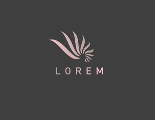 Creative linear logo icon geometric flower