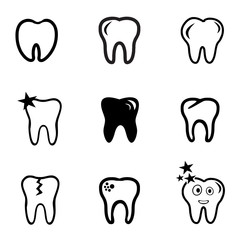 Tooth icon vector, Dentish symbol illustration template design