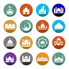 Mosque Flat Icon Symbol template vector