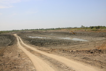The dirt road used for suburban traffic in Thailand -  Image
