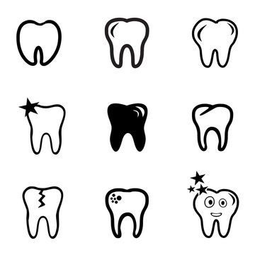 Tooth icon vector, Dentish symbol illustration template design