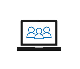 webinar icon - online meeting icon - video call sign 