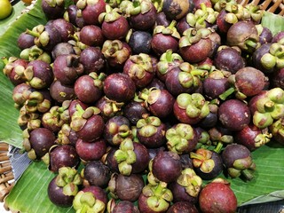 Mangoesteen fruits for party.