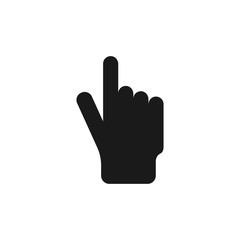 Click here the button hand vector icon. Simple modern design illustration.