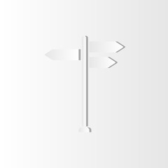 blank road sign post vector icon. Simple modern design illustration