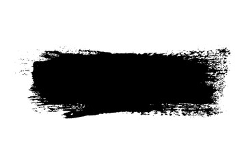 Brush stroke isolated on white background. Black paint brush. Grunge texture stroke line. Art ink dirty design. Border for artistic shape, paintbrush element. Brushstroke graphic. Vector illustration