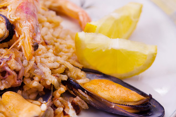Tasty seafood dish – Paella a la marinera