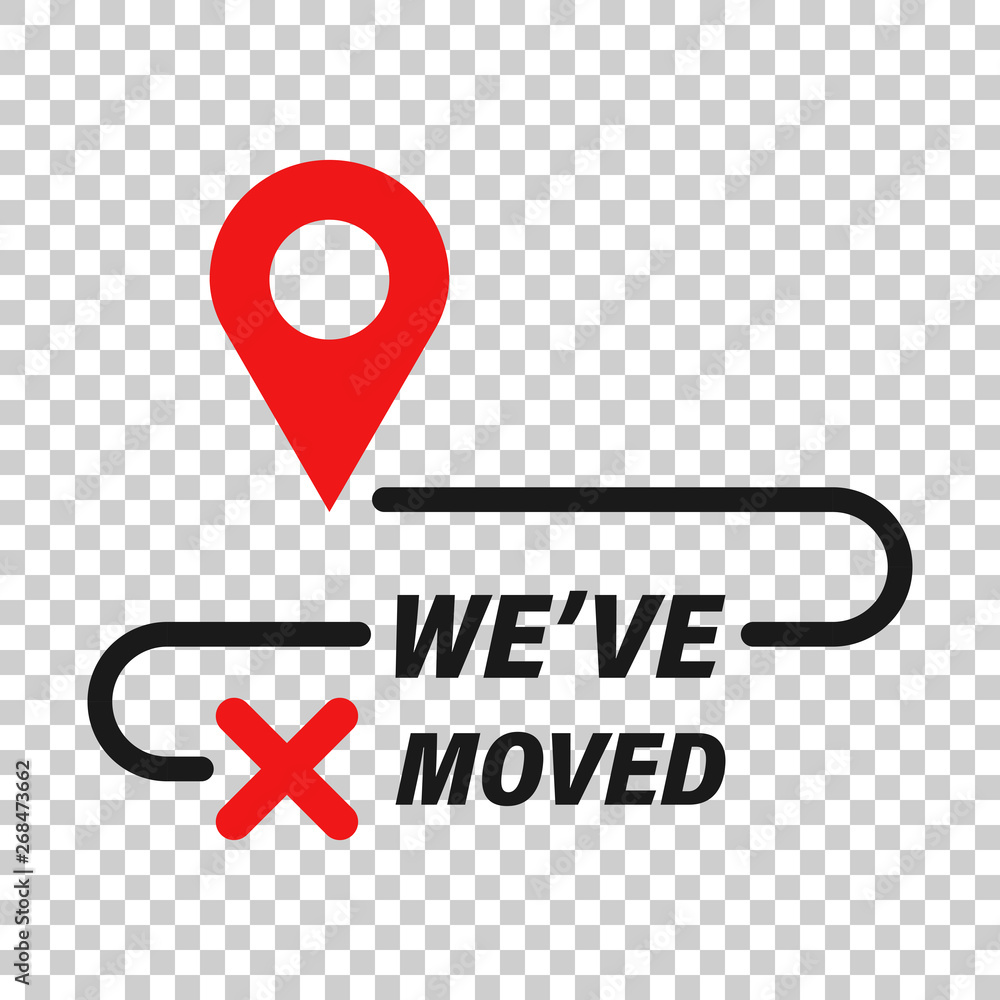 Poster move location icon in transparent style. pin gps vector illustration on isolated background. navigat