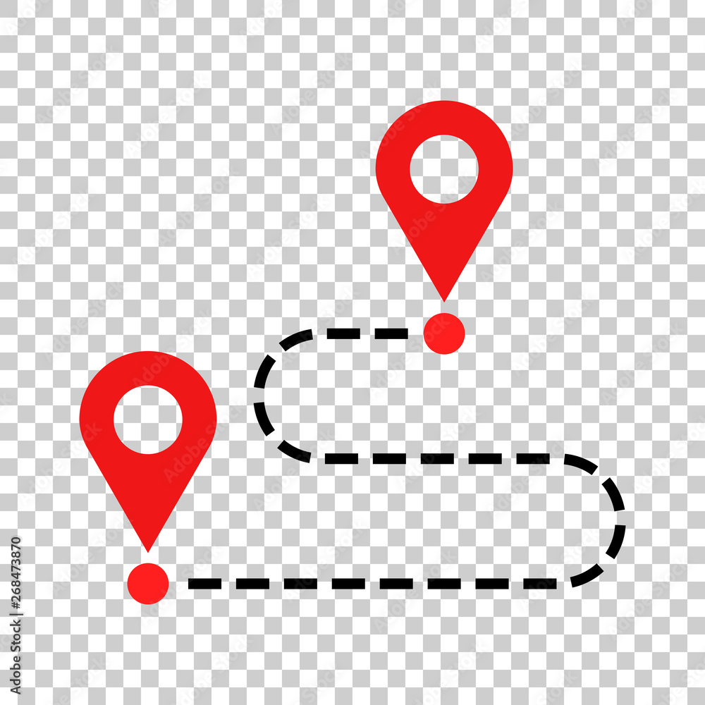 Poster move location icon in transparent style. pin gps vector illustration on isolated background. navigat