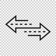 Reverse arrow sign icon in transparent style. Refresh vector illustration on isolated background. Reload business concept.