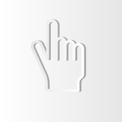 Click here the button hand icon line art. Simple modern design illustration.