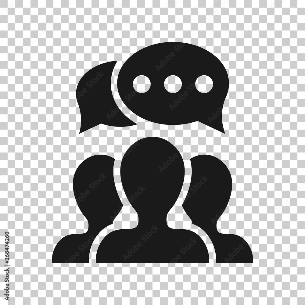 Poster speak chat sign icon in transparent style. bubble dialog vector illustration on isolated background.