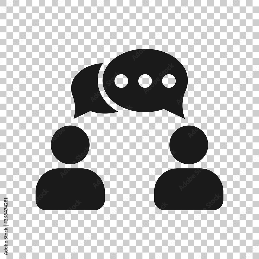 Poster speak chat sign icon in transparent style. bubble dialog vector illustration on isolated background.