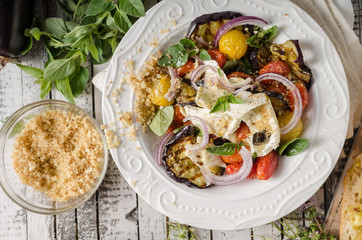 Grilled eggplant with tomatoes