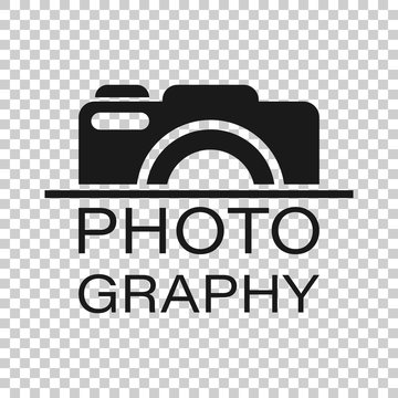 Camera device sign icon in transparent style. Photography vector illustration on isolated background. Cam equipment business concept.