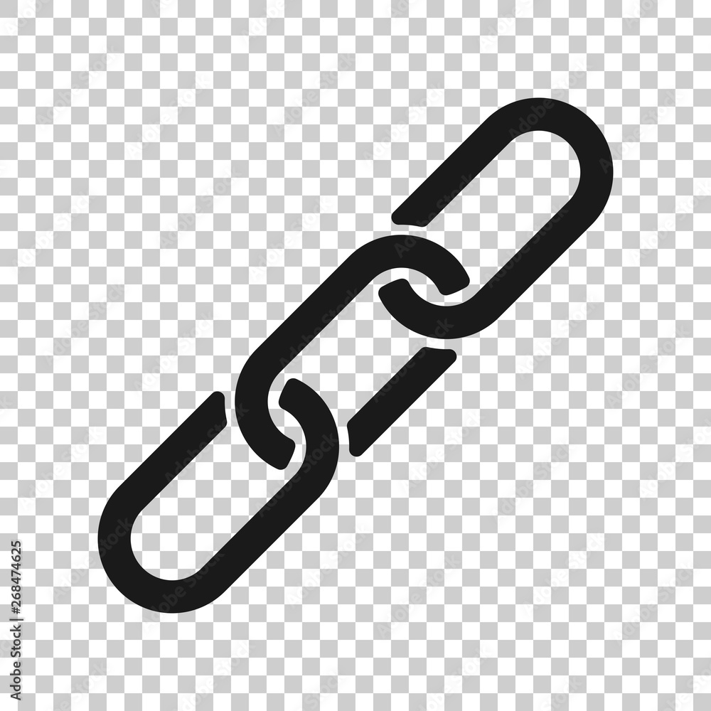 Poster chain sign icon in transparent style. link vector illustration on isolated background. hyperlink bus