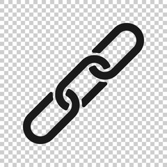 Chain sign icon in transparent style. Link vector illustration on isolated background. Hyperlink business concept.