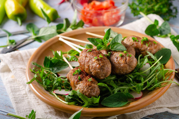 Grilled minced beef meat