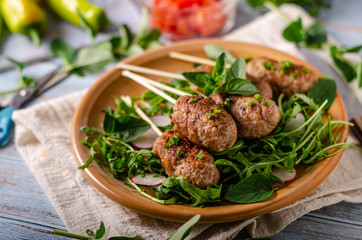 Grilled minced beef meat