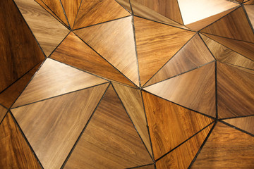 Abstract triangle background. Luxury geometric wood polygons. Architecture and interior decoration...