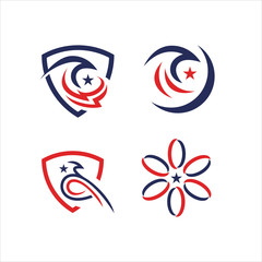 MODERN PATRIOTIC AMERICAN EAGLE HEAD AND STAR