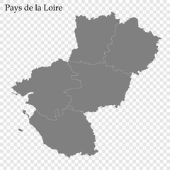 High Quality map region of France