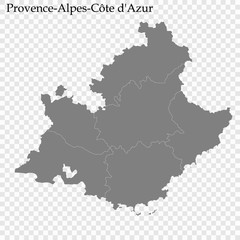High Quality map region of France