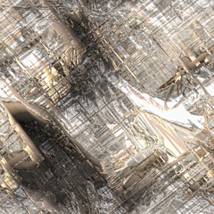 Obraz premium 3d effekt - abstrakt metallisch fraktal Silber stahl 