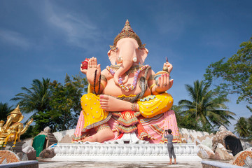 Picturesque large statue of Lord Ganesha.