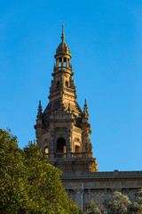 Fototapeta premium Elements of the architecture of the national park Montjuic at plaza Spain in Barcelona