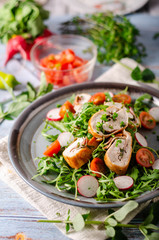 Chicken roulade with fresh salad