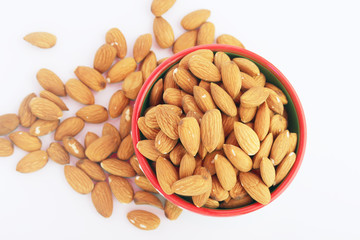Almond at white background