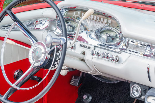 Interior of an old Ford Edsel