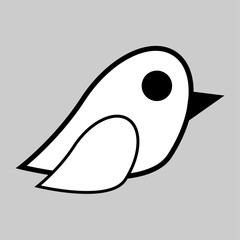 Bird icon on grey background