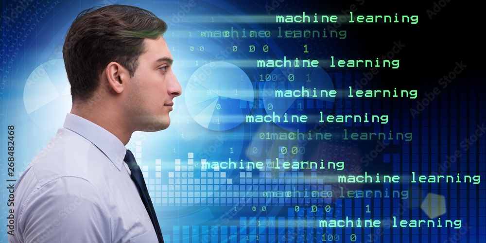 Wall mural cognitive computing and machine learning concept
