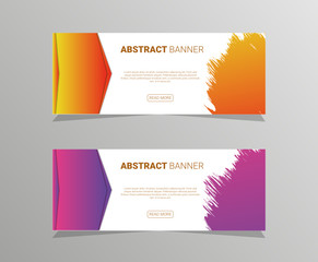 Fototapeta premium Set of banner templates. Bright modern abstract design. Can be used in website, magazine or advertising. White and gray background.