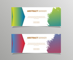 Set of banner templates. Bright modern abstract design. Can be used in website, magazine or advertising. White and gray background.