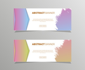 Set of banner templates. Bright modern abstract design. Can be used in website, magazine or advertising. White and gray background.