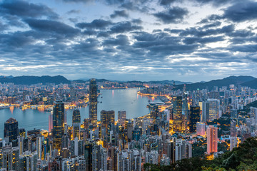 Fototapeta na wymiar Hong Kong Victoria Harbour City Skyline