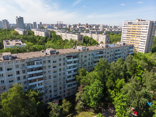 Top view of the park Severnoye Tushino in Moscow, Russia.