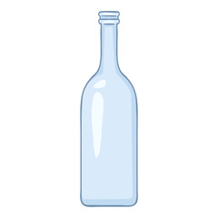 Vector Cartoon Illustration - Empty Glass Bottle